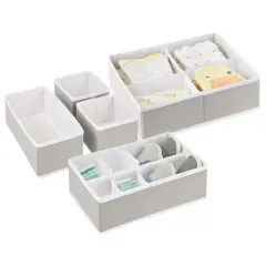 mDesign Fabric Drawer/Closet Divided Organizers, Set of 5