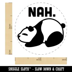 Nah Cute and Lazy Panda Doesn't Want to do Anything Self-Inking Rubber Stamp for Stamping Crafting Planners Red