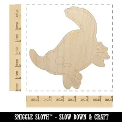 Swimming Kawaii Chibi Duck Billed Platypus Unfinished Wood Shape Piece Cutout for DIY Craft Projects