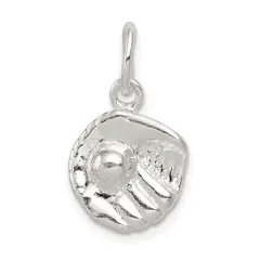 Sterling Silver Baseball Glove Charm FindingKing Jewerly 20mm x 13mm
