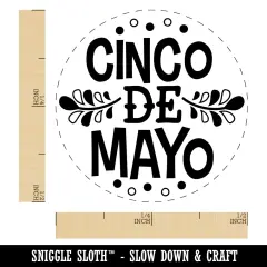 Cinco De Mayo Self-Inking Rubber Stamp for Stamping Crafting Planners Black