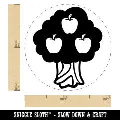 Apple Tree Fall Autumn Self-Inking Rubber Stamp Ink Stamper for Stamping Crafting Planners Green