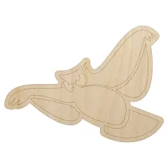 Owl Flying Bird Doodle Unfinished Wood Shape Piece Cutout for DIY Craft Projects
