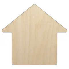 House Home Unfinished Wood Shape Piece Cutout for DIY Craft Projects