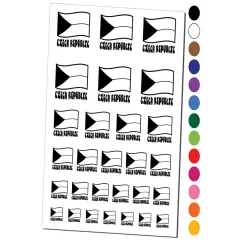 Czech Republic with Waving Flag Cute Temporary Tattoo Water Resistant Fake Body Art Set Collection Purple