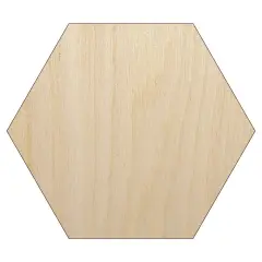 Hexagon Solid Unfinished Wood Shape Piece Cutout for DIY Craft Projects