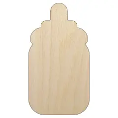 Baby Bottle Solid Unfinished Wood Shape Piece Cutout for DIY Craft Projects