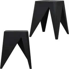 ISL Furnishings InterSpaceLiving Zuho Multi-USe Stool (2, Black)