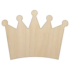 Crown King Queen Princess Unfinished Wood Shape Piece Cutout for DIY Craft Projects