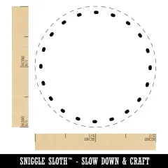 Dotted Circle Outline Self-Inking Rubber Stamp for Stamping Crafting Planners Fuchsia