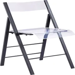 ISL Furnishings Kasper Flex Luxury Modern Folding Chairs Acrylic Lucite BLK 1 PK