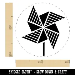 Striped Pinwheel Self-Inking Rubber Stamp Ink Stamper for Stamping Crafting Planners Green