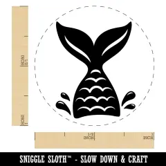 Mermaid Tail Self-Inking Rubber Stamp for Stamping Crafting Planners Red