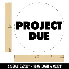 Project Due Bold Text Teacher School Self-Inking Rubber Stamp for Stamping Crafting Planners Purple