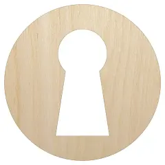 Keyhole Symbol Unfinished Wood Shape Piece Cutout for DIY Craft Projects