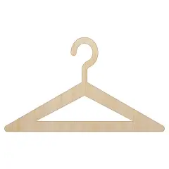 Clothes Hanger Laundry Unfinished Wood Shape Piece Cutout for DIY Craft Projects