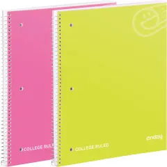 Enday C/R 100 Ct. 1-Subject Spiral Notebook Green