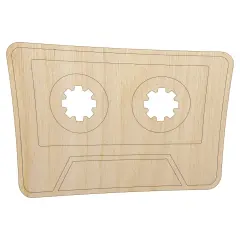 Retro Cassette Mix Tape Unfinished Wood Shape Piece Cutout for DIY Craft Projects