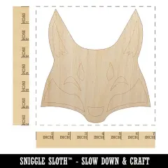 Mischievous Fox Face Unfinished Wood Shape Piece Cutout for DIY Craft Projects