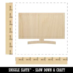 Flat Screen TV Unfinished Wood Shape Piece Cutout for DIY Craft Projects