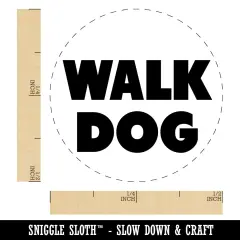 Walk Dog Bold Text Self-Inking Rubber Stamp for Stamping Crafting Planners Green