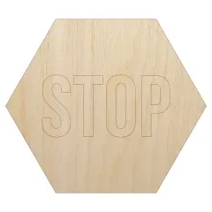 Stop Sign Unfinished Wood Shape Piece Cutout for DIY Craft Projects
