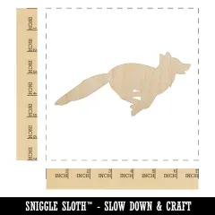 Fox Running Solid Unfinished Wood Shape Piece Cutout for DIY Craft Projects
