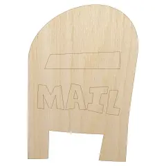 Mail Box Doodle Unfinished Wood Shape Piece Cutout for DIY Craft Projects