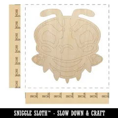 Cute Bee Mad Grumpy Unfinished Wood Shape Piece Cutout for DIY Craft Projects