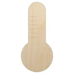 Thermometer Symbol Unfinished Wood Shape Piece Cutout for DIY Craft Projects