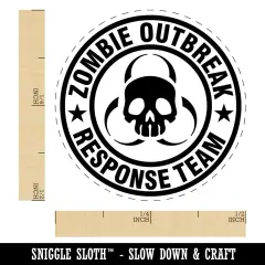 Zombie Outbreak Response Team Skull Self-Inking Rubber Stamp for Stamping Crafting Planners Fuchsia