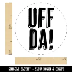 Uff Da Norwegian Ah Oh No Oops Drats Fun Text Self-Inking Rubber Stamp for Stamping Crafting Planners Brown