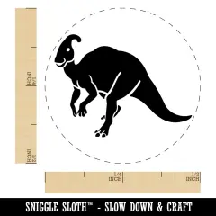 Parasaurolophus Dinosaur Self-Inking Rubber Stamp Ink Stamper for Stamping Crafting Planners Pink