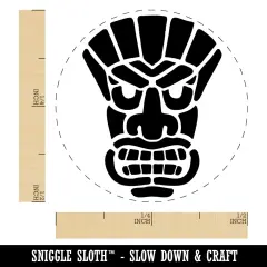 Tiki Mask Self-Inking Rubber Stamp Ink Stamper for Stamping Crafting Planners Orange