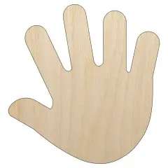 Handprint Solid Unfinished Wood Shape Piece Cutout for DIY Craft Projects