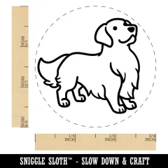 Golden Retriever Standing Dog Self-Inking Rubber Stamp for Stamping Crafting Planners Blue