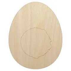 Egg and Yolk Unfinished Wood Shape Piece Cutout for DIY Craft Projects
