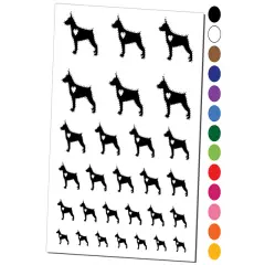 Miniature Pinscher Min Pin Dog with Heart Temporary Tattoo Water Resistant Fake Body Art Set Collection Orange