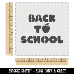 Back to School Text Apple Wall Cookie DIY Craft Reusable Stencil