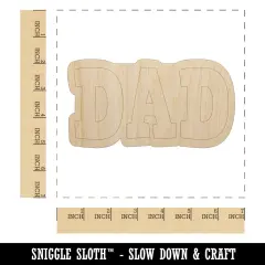 Dad Fun Text Unfinished Wood Shape Piece Cutout for DIY Craft Projects