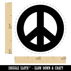 Peace Symbol Bold Self-Inking Rubber Stamp for Stamping Crafting Planners Brown