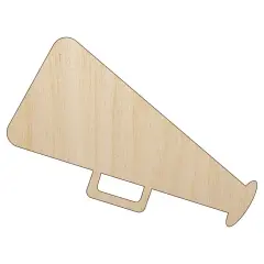 Megaphone Bullhorn Coach Cheerleading Unfinished Wood Shape Piece Cutout for DIY Craft Projects