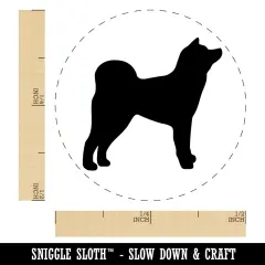 Japanese Akita Dog Solid Self-Inking Rubber Stamp for Stamping Crafting Planners Pink