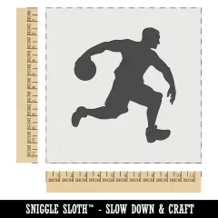 Basketball Player Dribbling Ball Running Wall Cookie DIY Craft Reusable Stencil