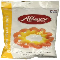 Gummy Peach Rings, 7 Oz (Case of 12)