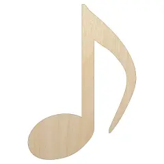 Music Eighth Note Unfinished Wood Shape Piece Cutout for DIY Craft Projects