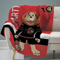 Sleep Squad Ottawa Senators Sparty Mascot 60&rdquo; x 80&rdquo; Raschel Plush Hockey Blanket