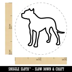 American Pit Bull Terrier Dog Outline Self-Inking Rubber Stamp for Stamping Crafting Planners Orange