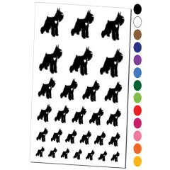Miniature Schnauzer Dog with Heart Temporary Tattoo Water Resistant Fake Body Art Set Collection Black