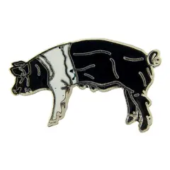 Pig Pin Black & White 1"